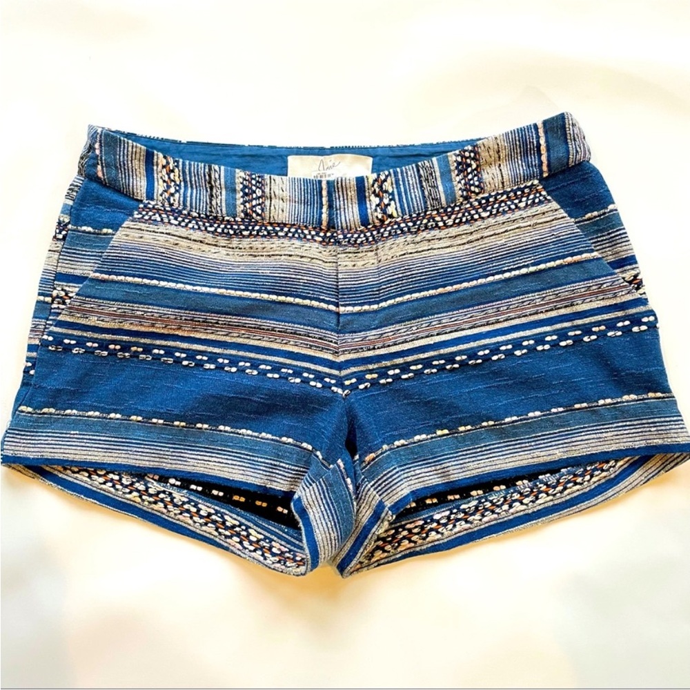 JOIE Merci Deep Lapis Embroidered Shorts, 0